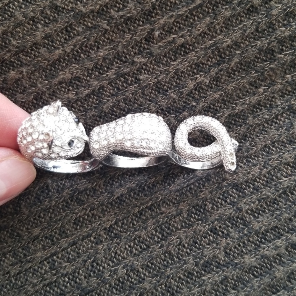 silver tiger head rings